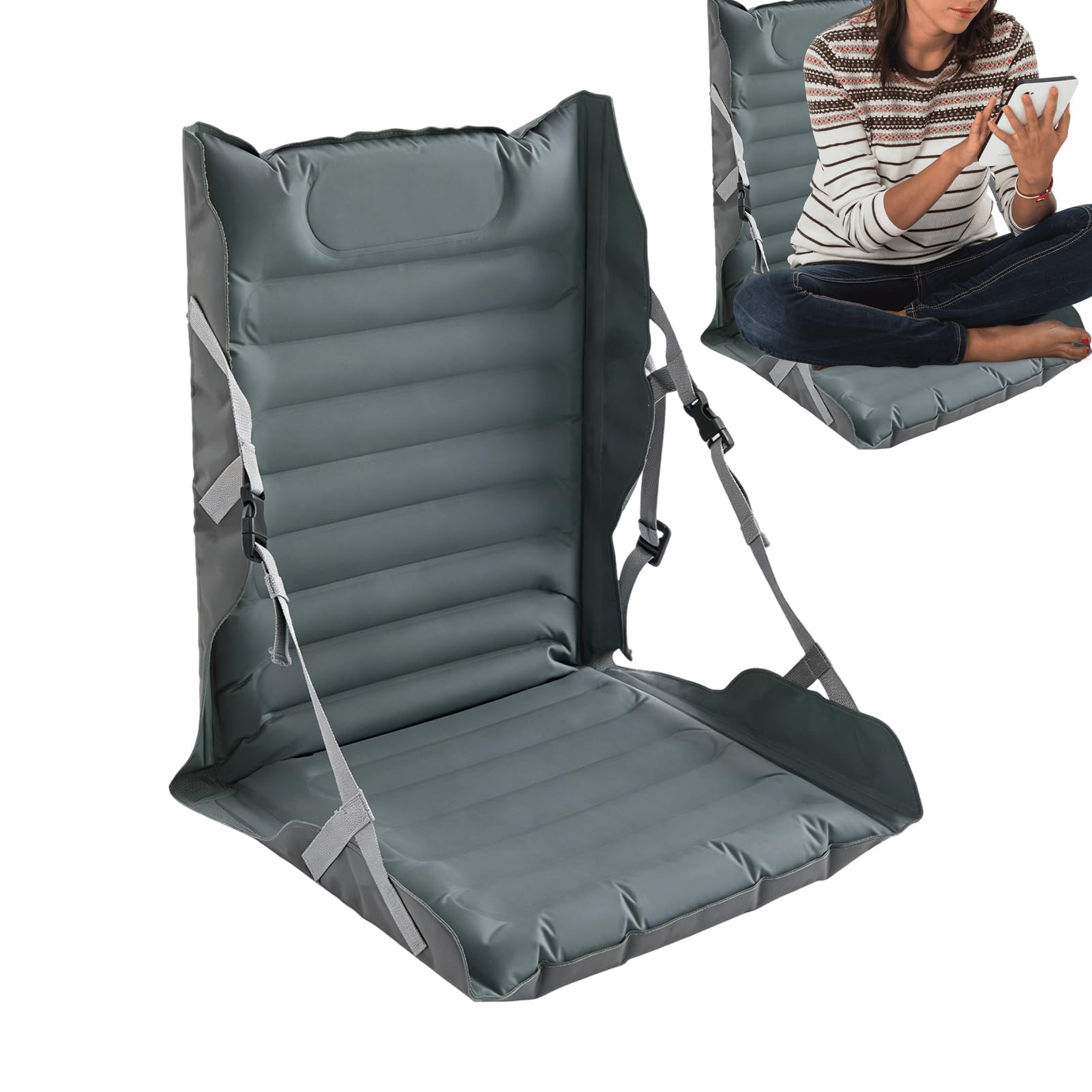 Cuscino gonfiabile per esterni, supporto per cuscino impermeabile, cuscino da stadio con funzione confortevole, cuscino portatile per campeggio, viaggi, zaino in spalla, kayak per camion