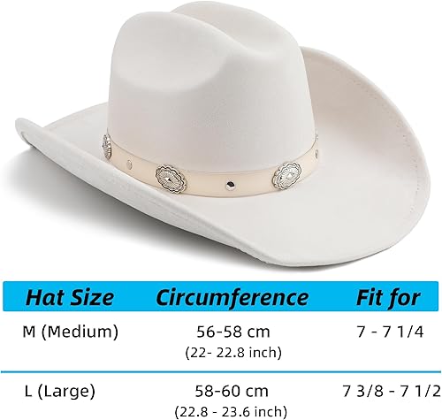 Miniatura 2 de BESOOGII Sombrero de vaquero de fieltro de ala ancha para mujeres y hombres, sombreros de vaquera occidental