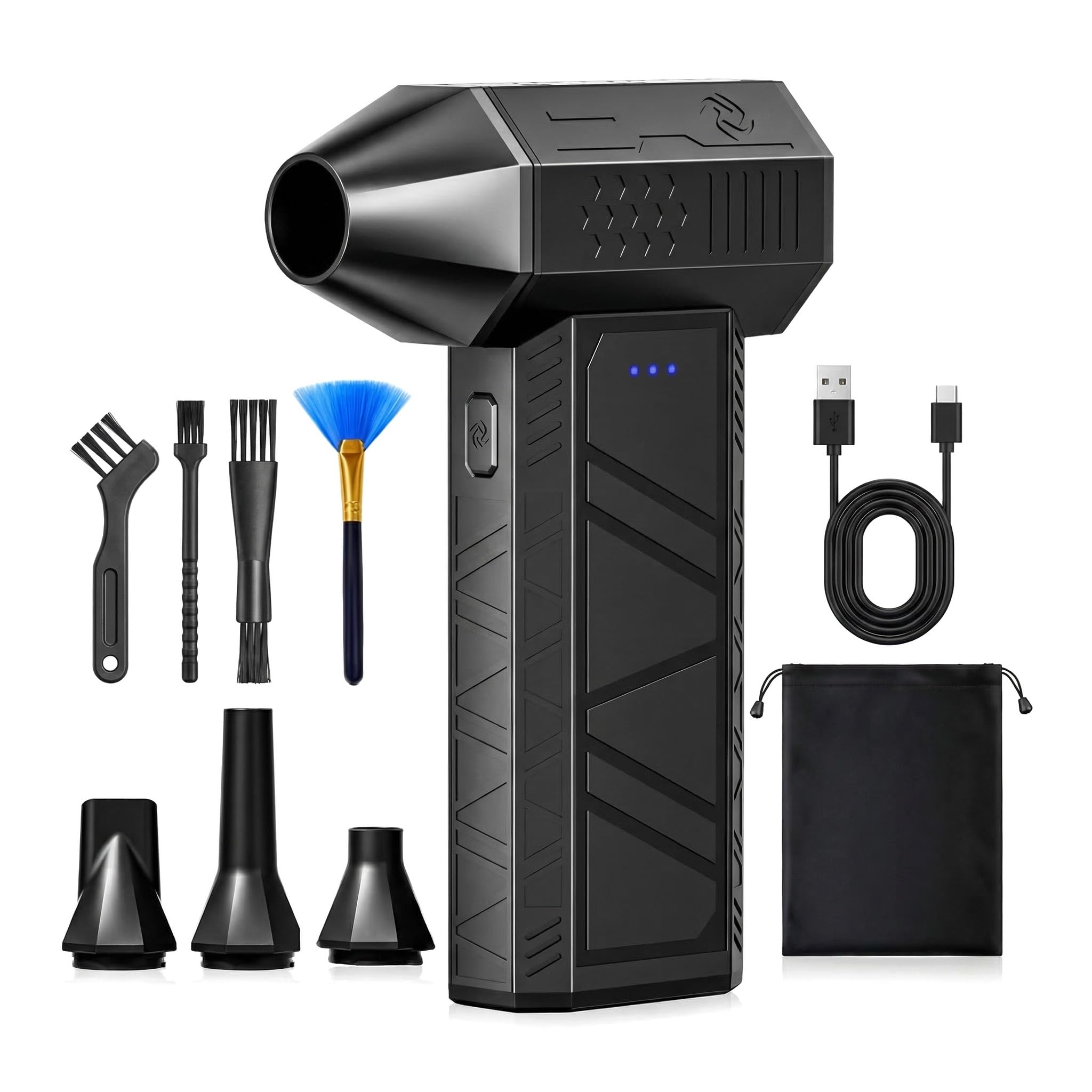 Rechargeable Air Duster - Electric Cordless Blower for PC Keyboard Cleaner 110K RPM Handheld Compressed Air Can Replacer