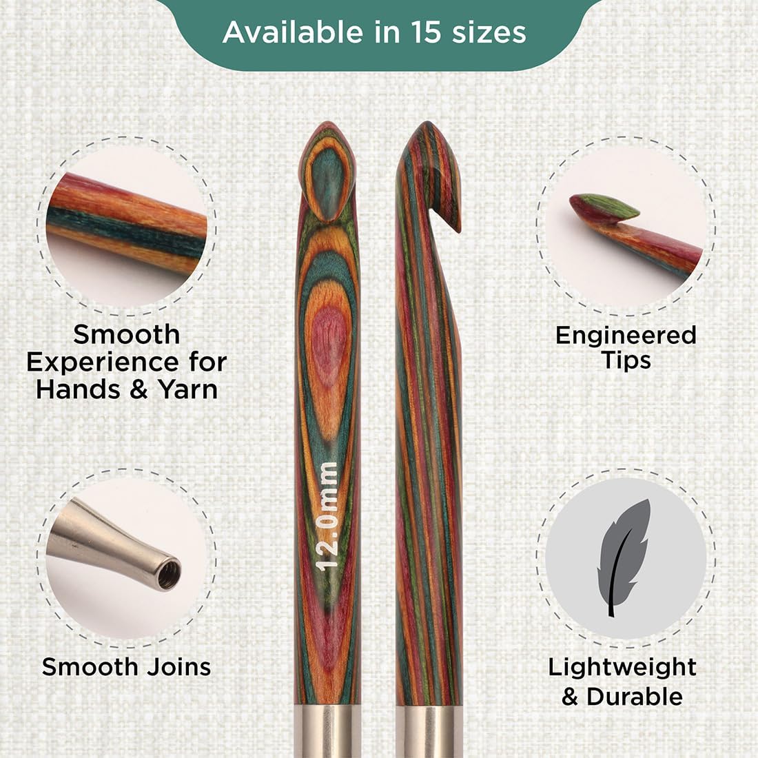 KnitPro Symfonie Afghan/Tunisian Crochet Hook | 12.00mm