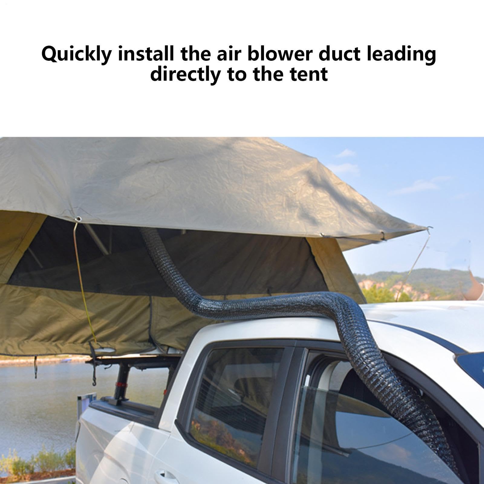 Deflettore per Bocchette Aria Auto Prolunga Pieghevole Con Bocchetta A | Tubo Flessibile per Bocchetta Ventilazione Auto Uso Esterno Tenda Da Campeggio Interno Camion SUV E Camper