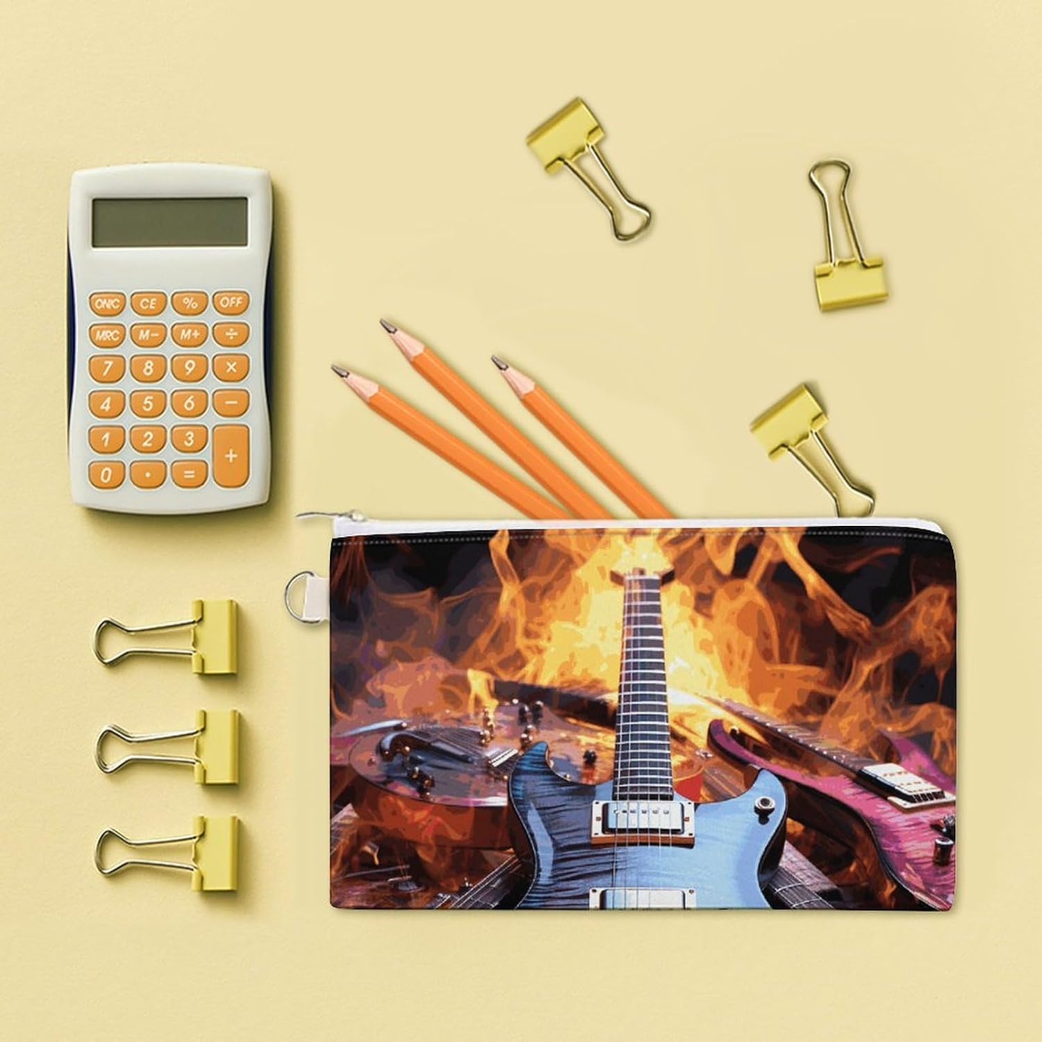 Magic Electric Guitar Music Coin Purse Mini Coin Pocket Pouch Change Holder for Men Women Portable Change Wallet