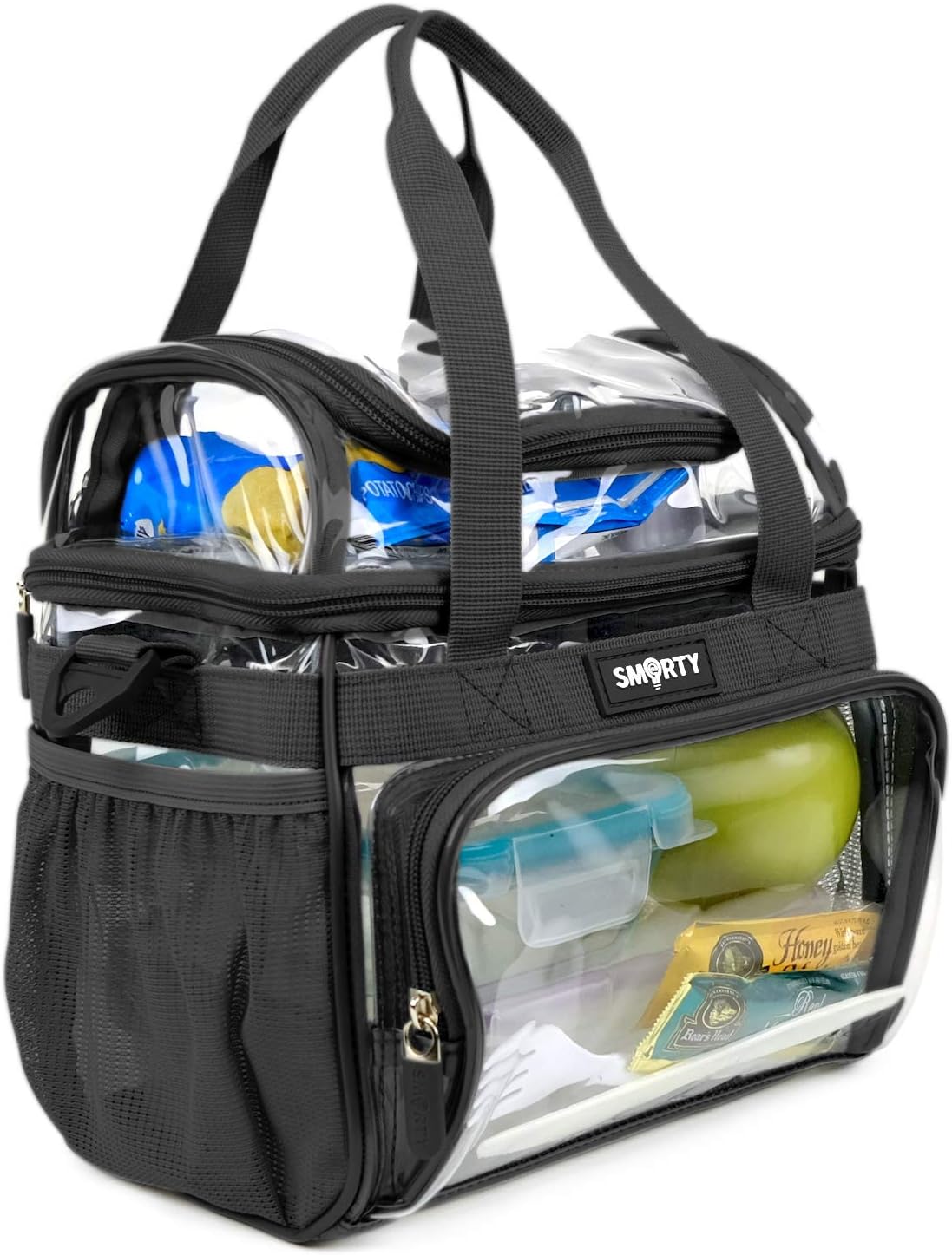SMARTY Small Heavy Duty Clear Lunch Tote Stadium Bag Approved Durable Crossbody Makeup Cosmetic Box Football Basketball Baseball Games Concerts Men Women School Work (Bold Black, 10 x 9.5 x 6) - Image 6