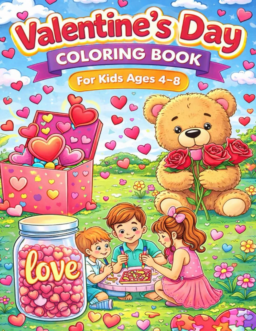 Valentine’s Day Coloring Book for Kids Ages 4–8 Cute Hearts, Animals & Love-Themed Fun for Boys and Girls.: Fun & Easy Valentine Coloring Pages with ... for Toddlers & Kids (Valentine's Day Series)