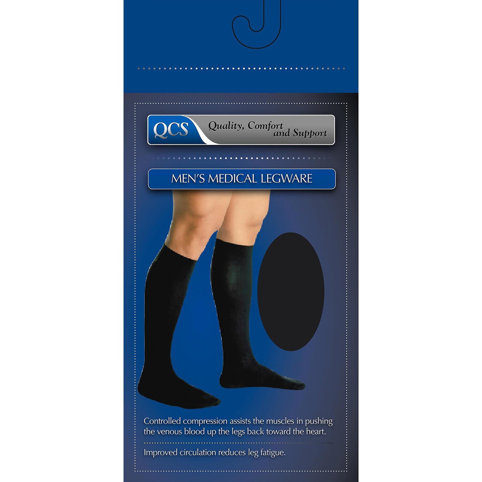 Compression Socks QCS Knee High X-Large Black Closed Toe (Pair of 1)
