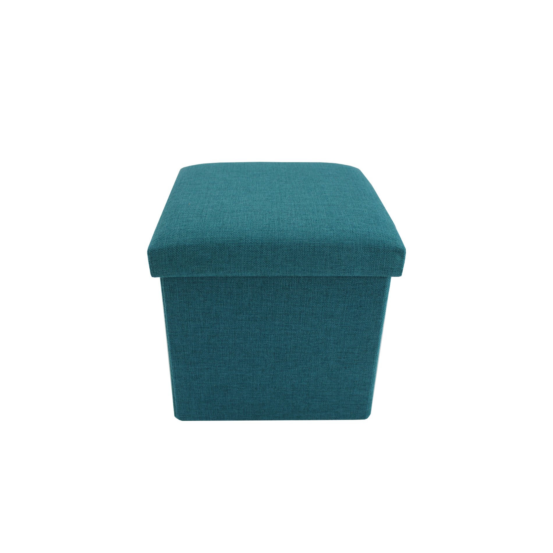 Rebecca Mobili Pouf cubo pieghevole, ottomano poggiapiedi quadrato, azzurro turchese, tessuto - Misure 29 x 31 x 31 cm (HxLxP) - Art. RE6172