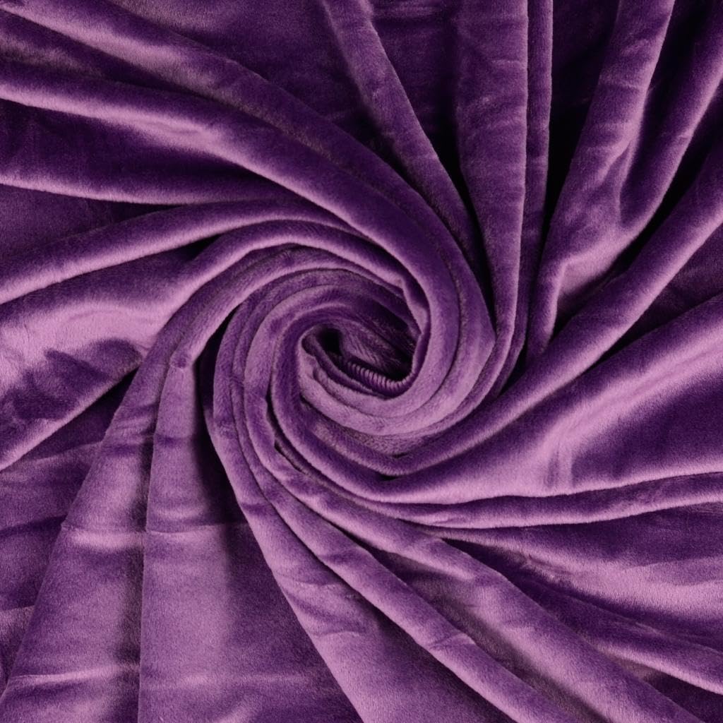 Squish Cuddle Fleece Velour Fabric Material Purple 1/8MTR