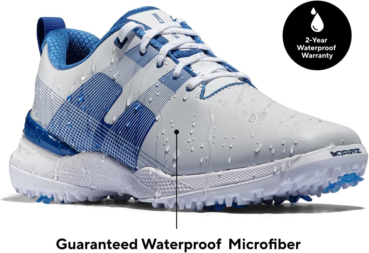 SQAIRZ Velo LT-X Men Golf Shoes, Designed for Balance & Performance, Waterproof Golf Shoes Mens, Replaceable Spikes