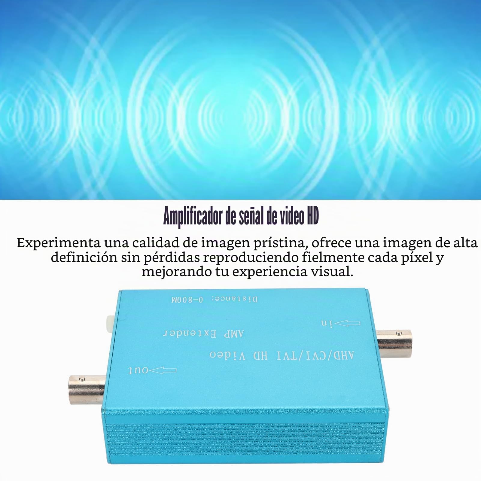 Amplificador de Señal 1080P, Amplificador de Señal de Antena de TV Digital Compatible con Señales AHD, CVI, TVI, Extensor de Señal de Definición sin Pérdidas de hasta 2624,7 Pies