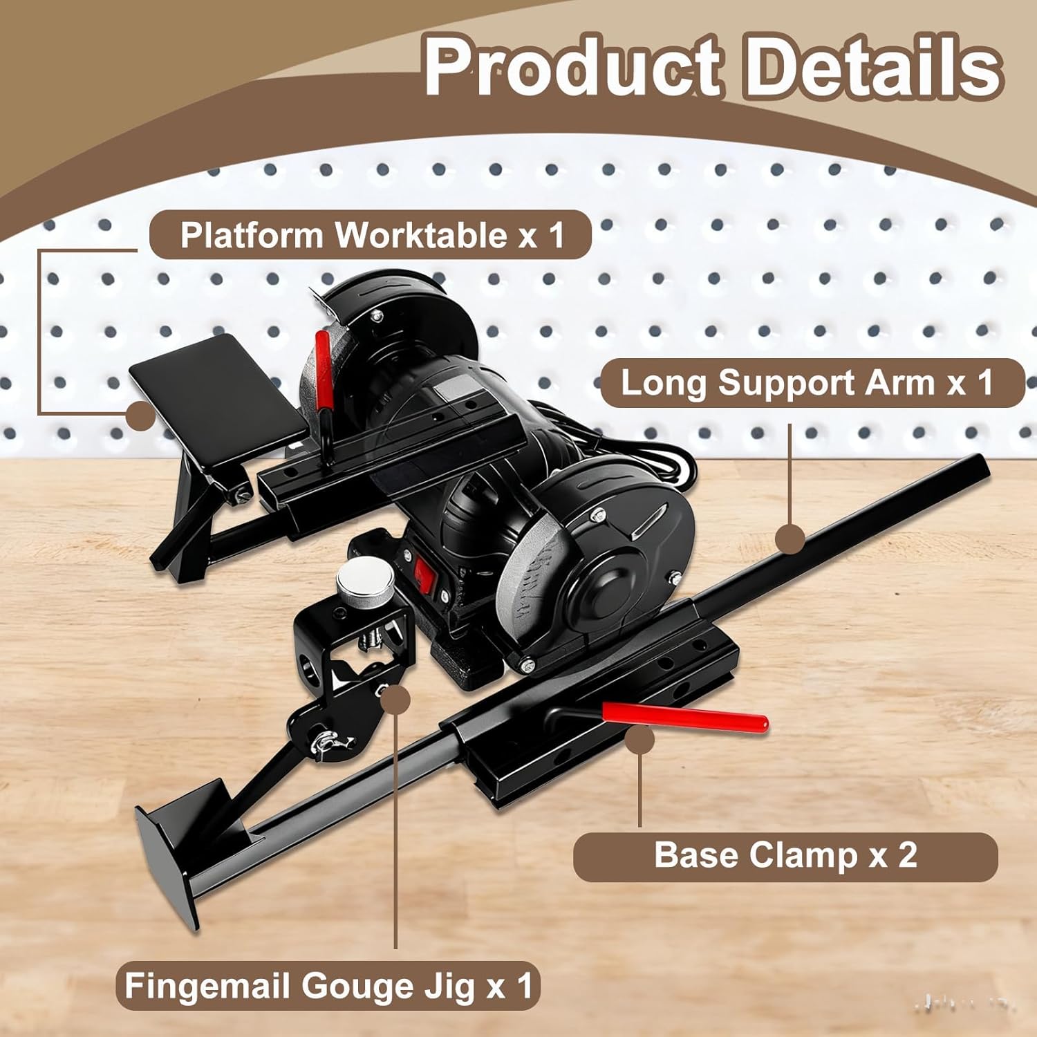 Grinding Sharpening System for Wood Chisels, Grind Lathe Tool Sharpening Jig Kit, Professional Complete Grinding Jig Set, for Chisels, Gouges, Woodturning