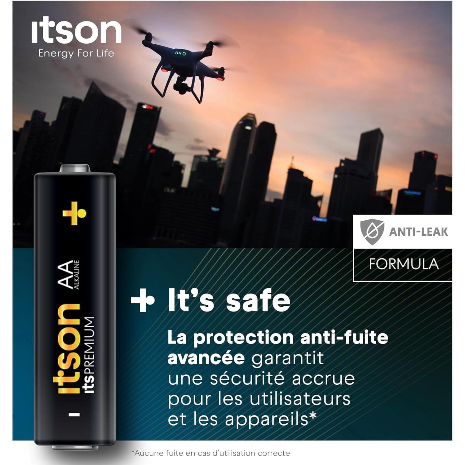 ITSON Pack de 6 x 10 Piles Alcalines LR6/AA 1,5V itsPREMIUM