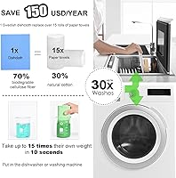 Vista 5 de METUUTER Paquete de 10 paños de cocina suecos para cocina, paños de cocina reutilizables compostables de celulosa para uso doméstico