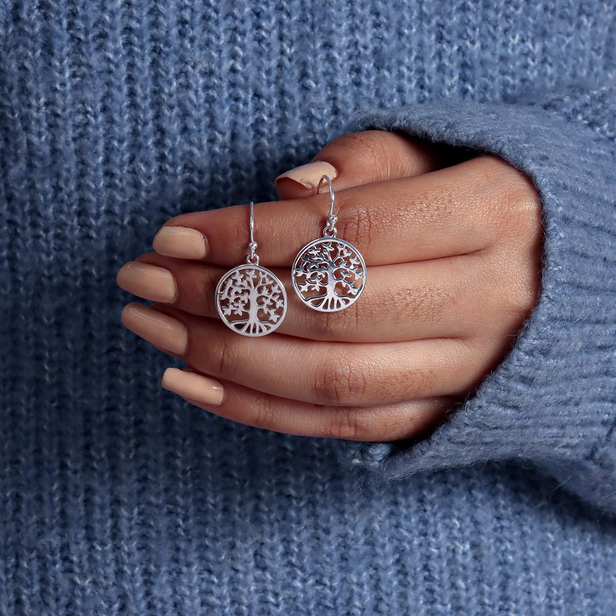 925 Sterling SIlver Filigree Teardrop Dangle Earrings for Women | Lightweight Hooks Exquisite Leaf Dangle Earrings for Gift | Size 26mm - Image 3