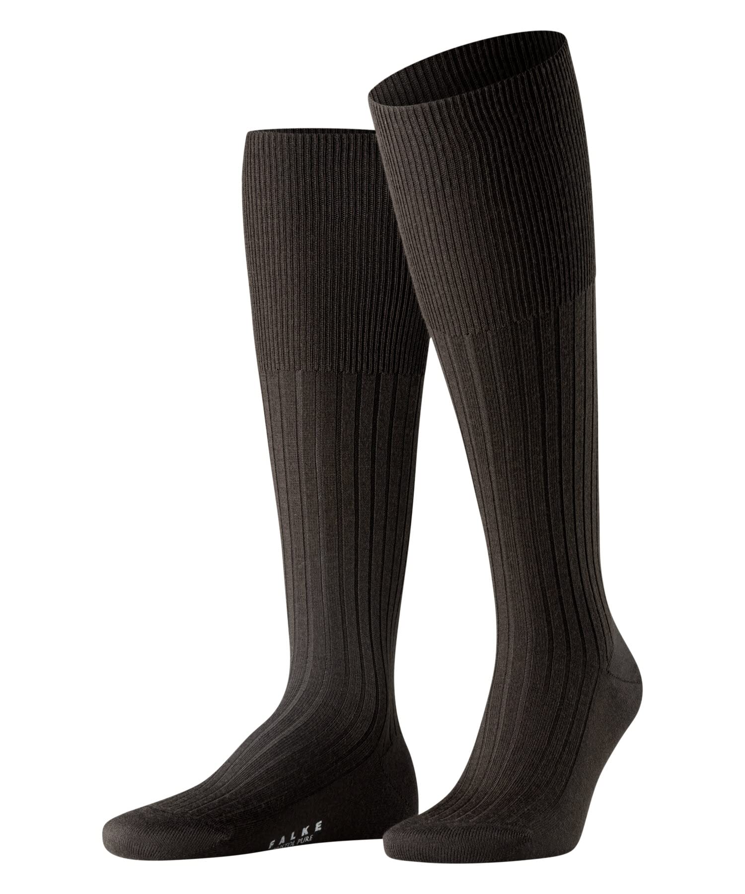 FALKE Men's Bristol Pure M Kh Wool Long Plain 1 Pair Knee-High Socks, Brown 5930, 5.5-6.5
