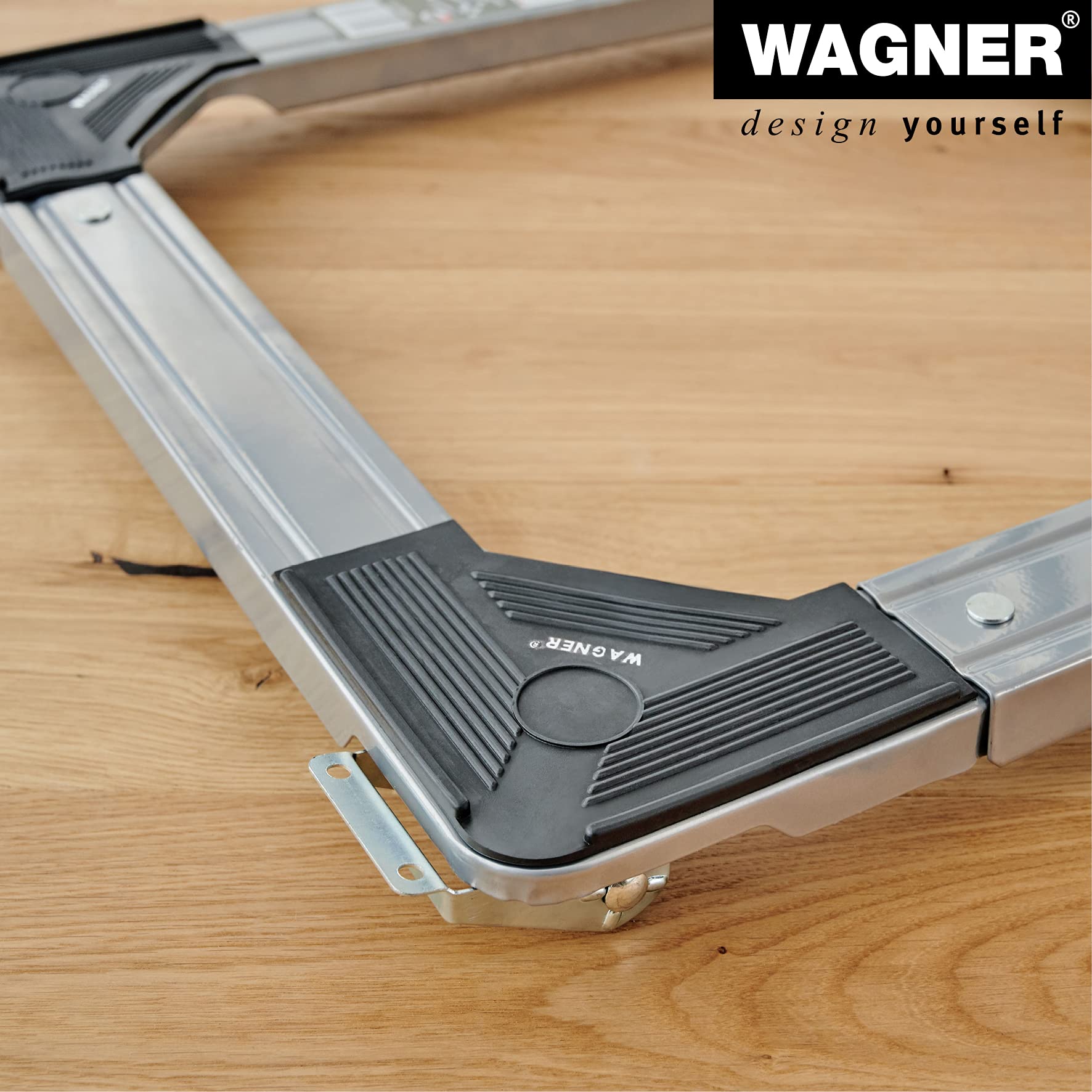 WAGNER Transportroller Transporthilfe 1195 I Industriestahl 46-66 x 5 cm, Tragkraft 220 kg I größenverstellbare ausziehbare Ladefläche I Umzug von Waschmaschine, Trockner, Herd I Möbelroller Bremsen | Stahl, Tragfähigkeit 220 kg, VE 2 Stk, Länge verstellb