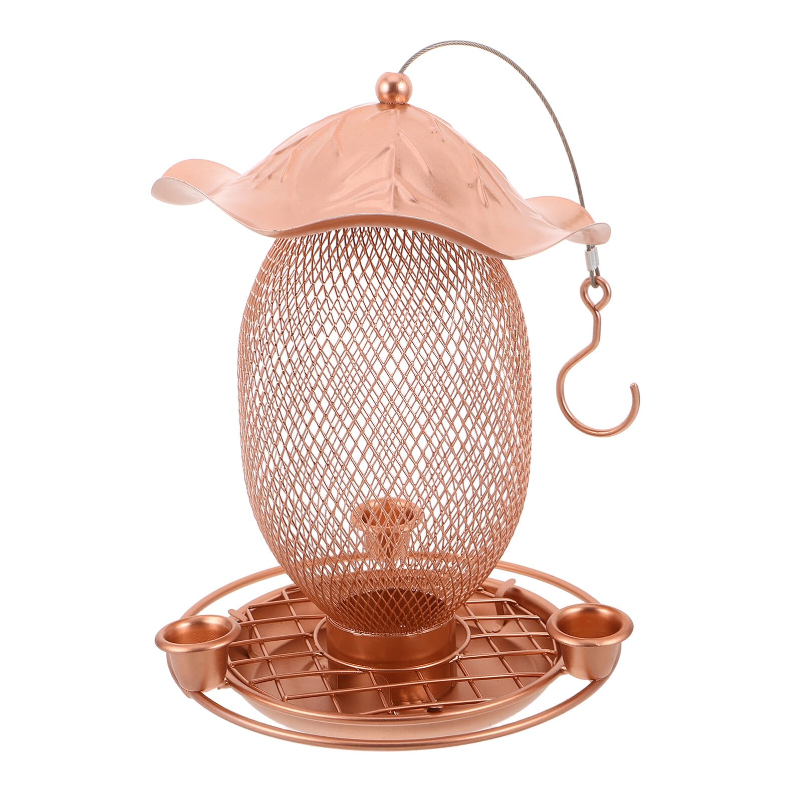 Hängendes Vogelfutterhaus aus Eisen mit Abflusslöchern Wasserspender und Futterstation für Balkon Garten und Terrasse