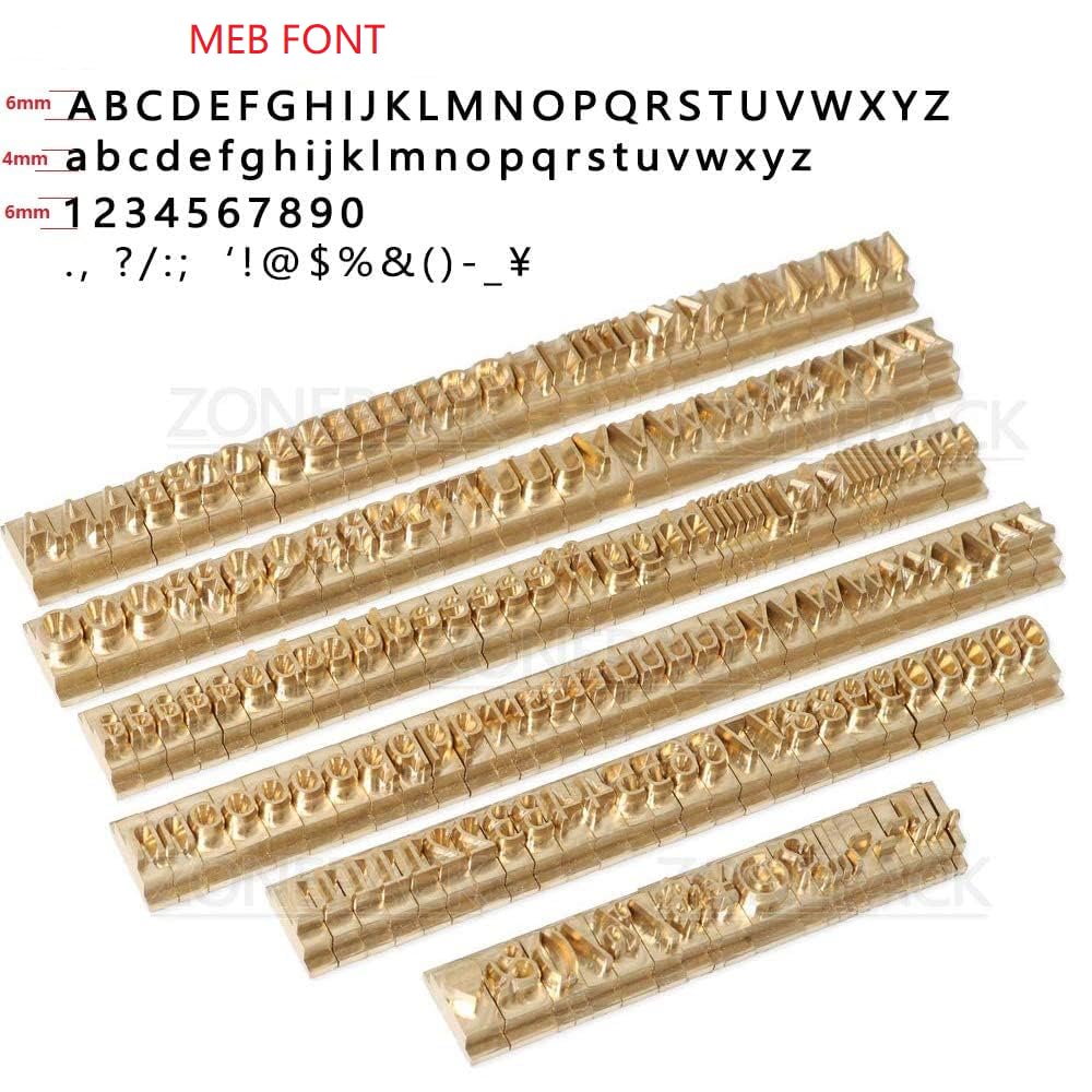 ZONEPACK Miedziany mosiądz, tłoczenie, elastyczne litery, cyfry, symbole, postacie, formy do grawerowania CNC, do maszyny do tłoczenia folią na gorąco, prezent, 184 szt., Microsoft Elegant Black)