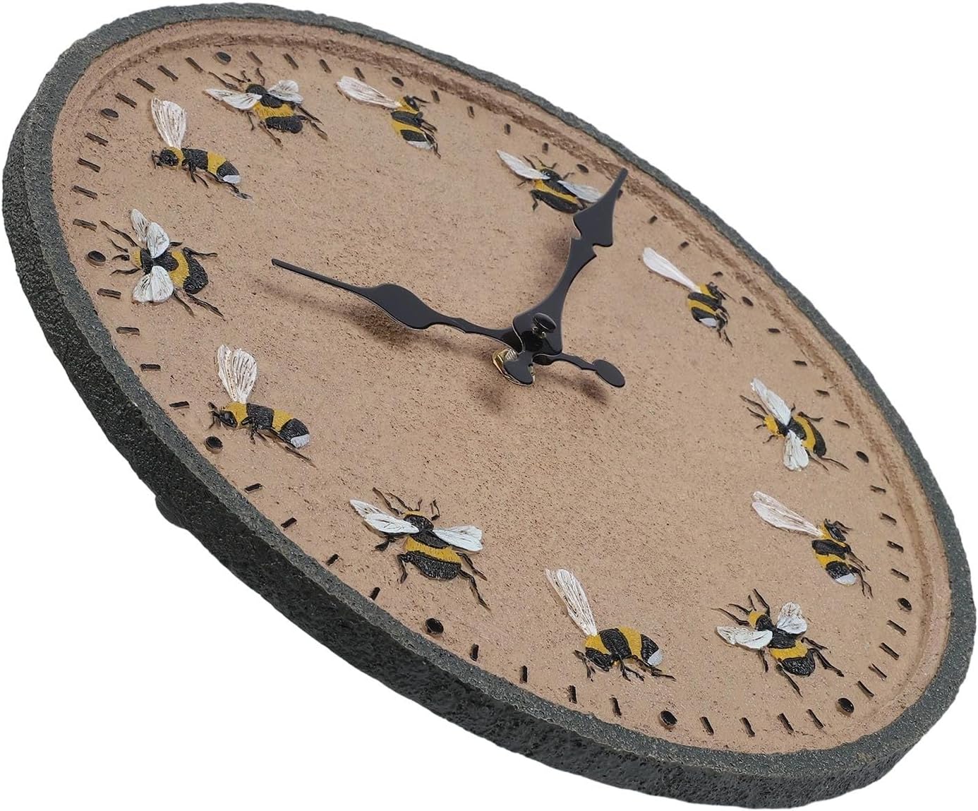 Outdoor Wall Clock 12 Inch Bee Pattern, Weather Resistant IP44 Waterproof for Garden Patio Poolside, Moisture Proof Decorative(Style 1)