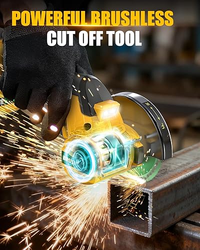 Miniatura 4 de Ecarke Herramienta de corte inalámbrica compatible con batería DeWalt de 20 V, motor sin escobillas de sierra circular de 4 pulgadas con cuchillas,