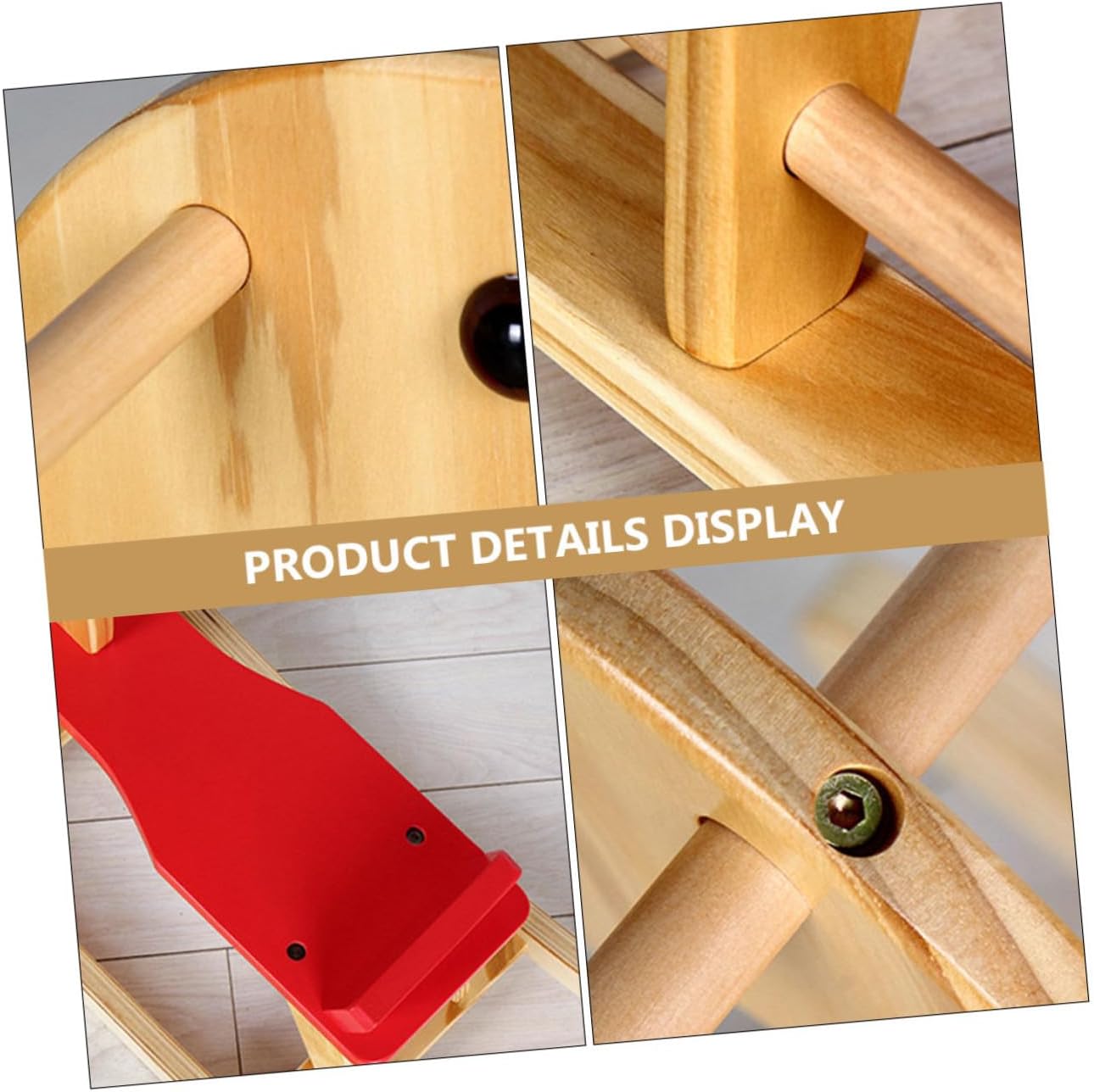 Wooden Rocking Horse Chair for Safe Natural Material Riding Easy to Assemble Educational Horse-Shaped Plaything for