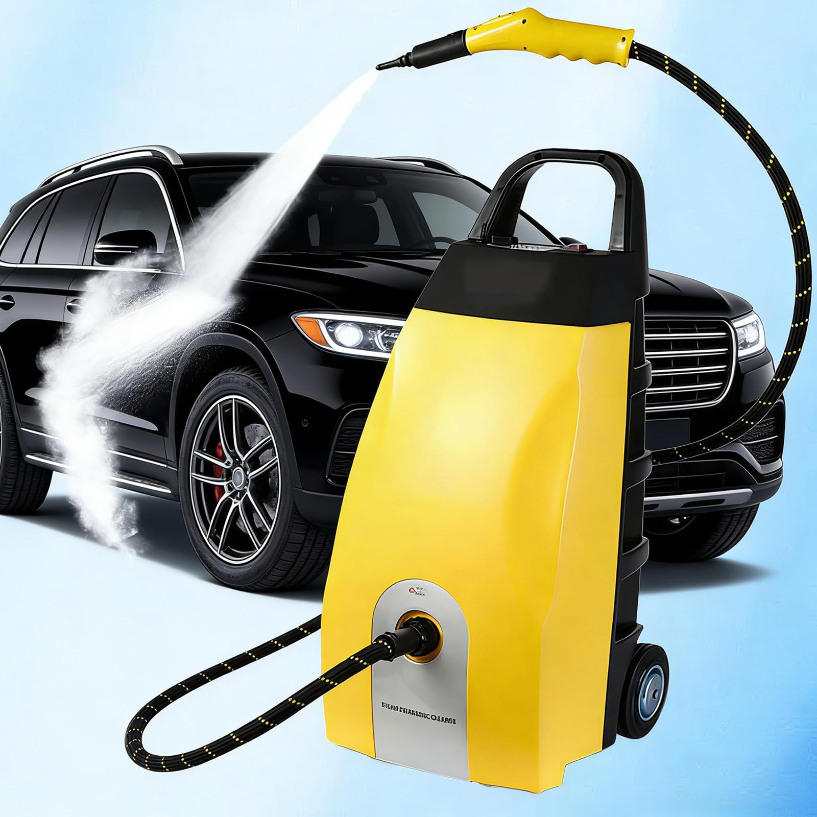 Dampfreiniger für den Haushalt mit 6 Zubehörteilen, leistungsstarkem 3000-W-Dampfstoß, 3.5L-Tank, Dampfreiniger mit 3.5 m extra langem Netzkabel, für Haushalt und Auto, Küche, Fenstern