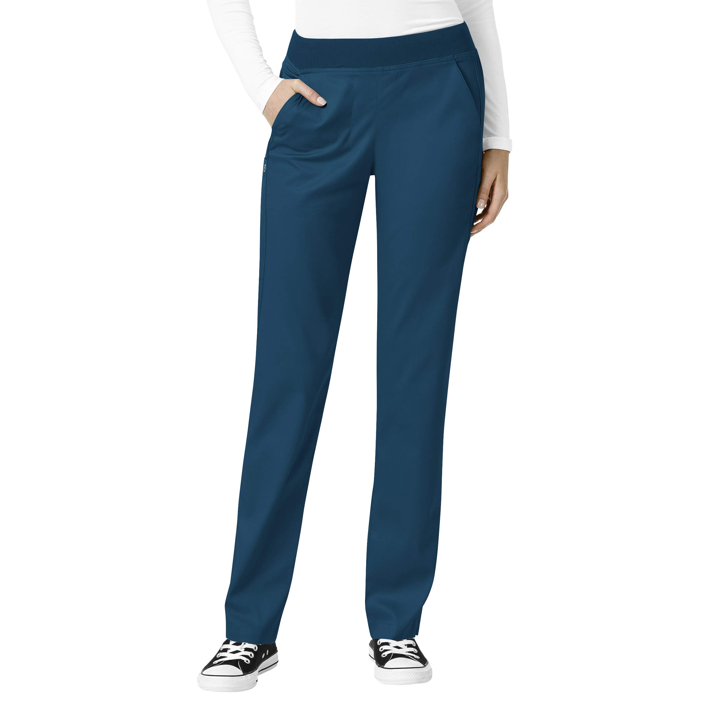 WonderWink Womens Knit Waist Cargo Medical Scrubs Pants, Caribbean, Small US