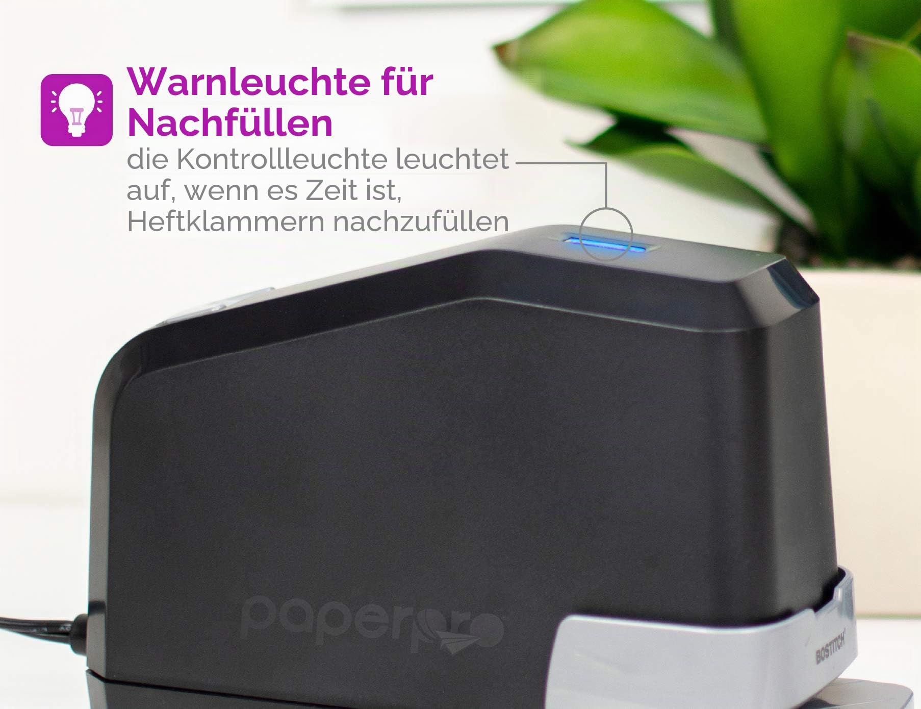 PaperPro inGENIOUS 30, 02210-220V-EU Elektrischer Hefter, Heftklammern bis zu 25 Blatt, schwarz