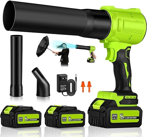 Souffleur de Feuilles sans Fil avec 2 Batteries 4,0 Ah e JUOIFIP