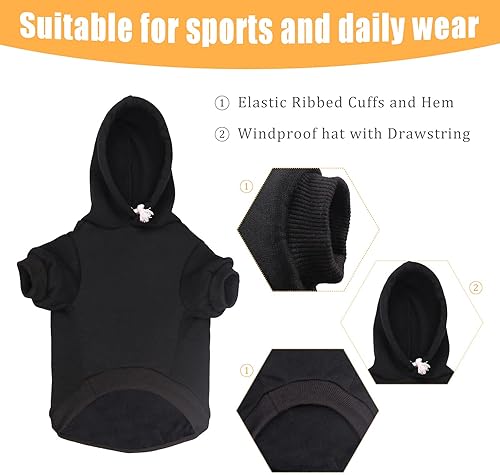 Miniatura 6 de Uteuvili - Sudadera de seguridad con capucha para perros - Suave ropa de vellón cepillado para perros - Sudadera con capucha y bolsillo para perros