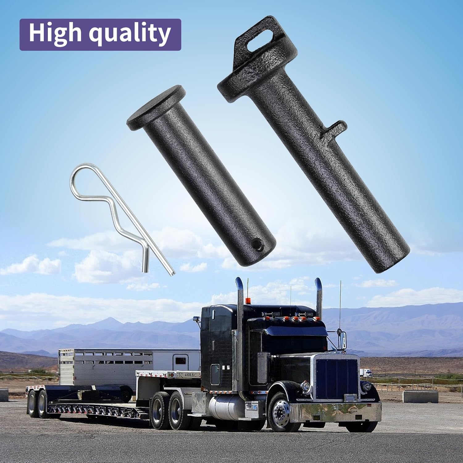 A65-6008 Tow Hook Hitch Pin and A65-6007 Frame Pins Compatible with Peterbilt / Kenworth Tow Hook A20-6014