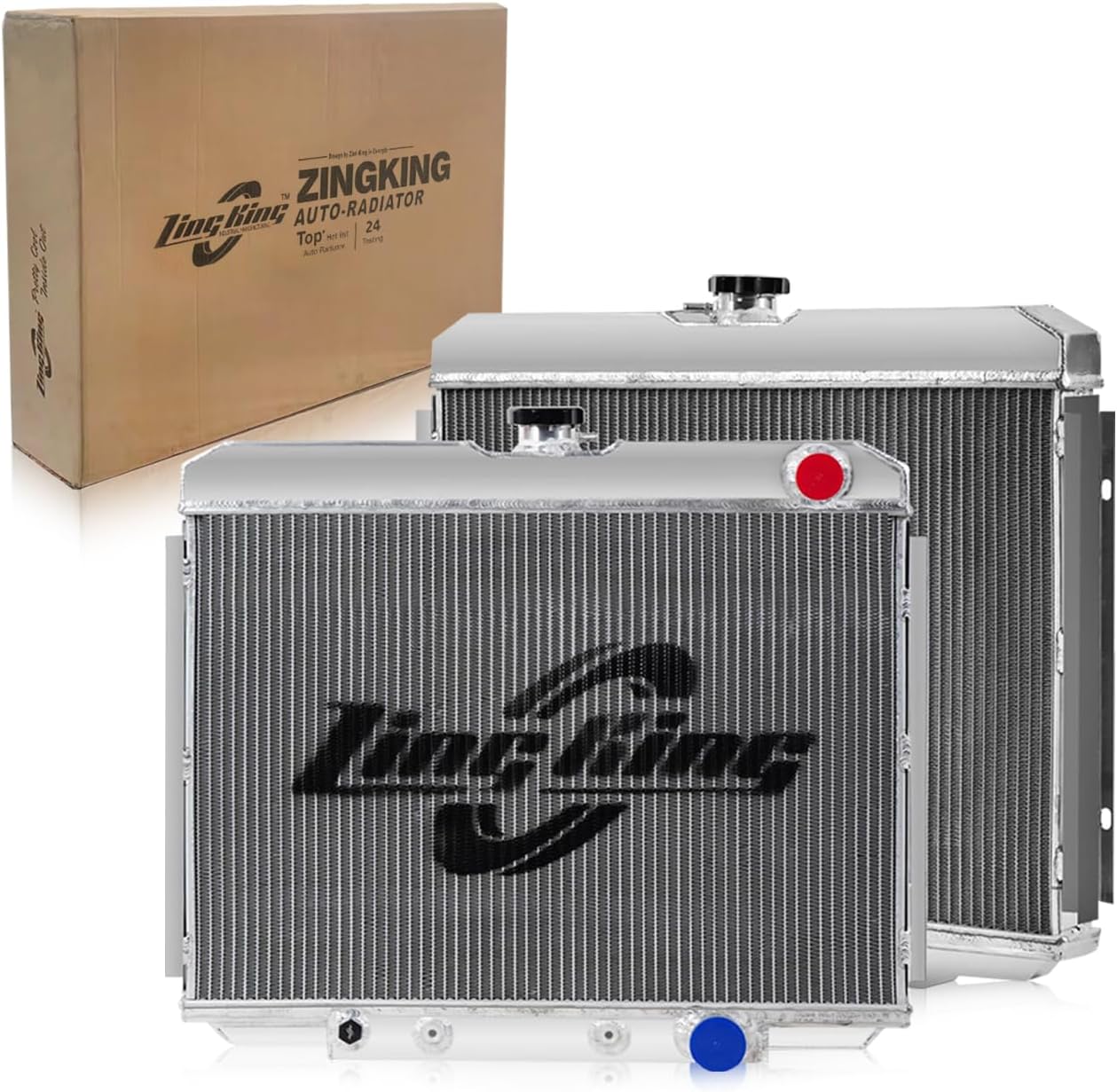 DPI138 3-Row Radiator Compatible with 1980-1993 Ford Mustang, 80-88 Ford Thunderbird, 1980-1988 Mercury Cougar /XR7,1982-1992 Lincoln Mark Continental and More Models,All Aluminum Radiator