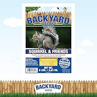 Vista 5 de CountryMax Backyard Seeds Squirrel & Chipmunk Food Mix – 8 lb Bag – Premium Wildlife Blend with Sunflower Seeds, Peanuts & Corn – Ideal for