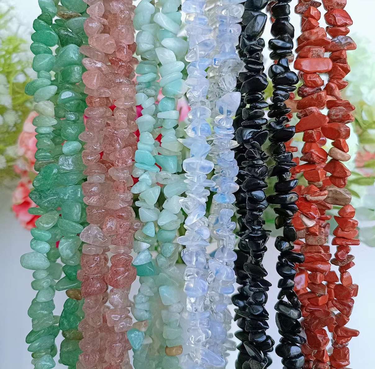 Natural Black Obsidian Chip Beads Strand - 32 Inches, 5-8mm, Loose Beads For Jewelry Making