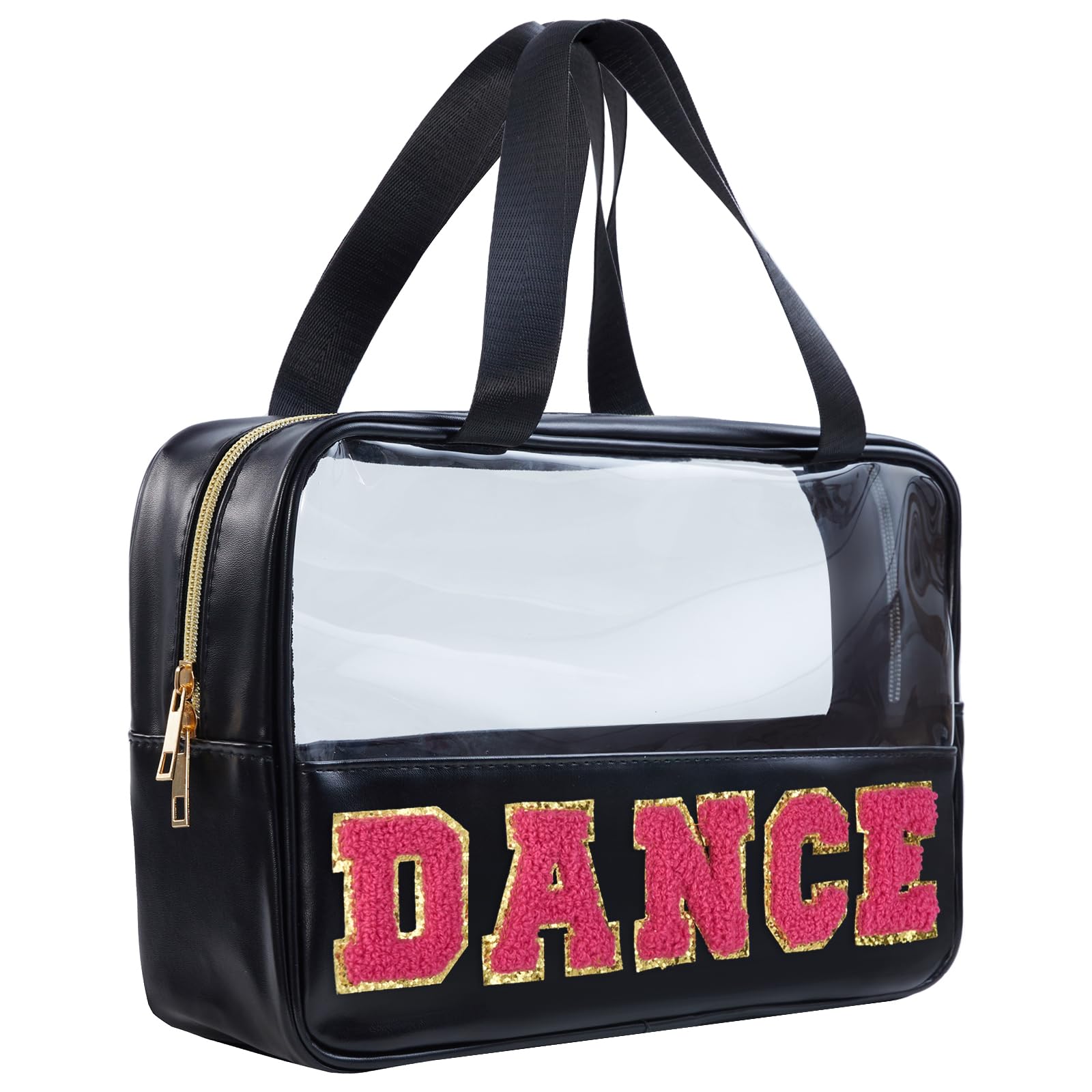 Burskit Dance Bag Dace Recital Gifts Clear Makeup Bag Dance Competition Must Haves, Dance Accessories for Girls Dance Stuff Preppy Cosmetic Bag Travel