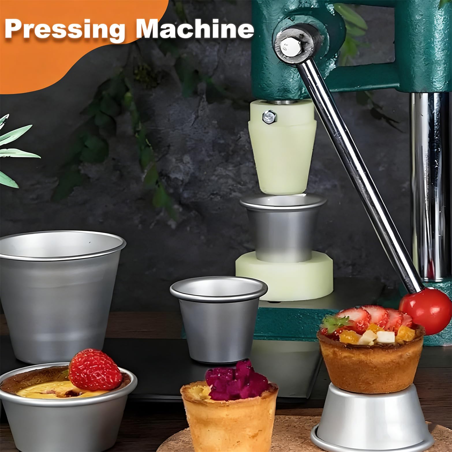 Pressa per crostate all'uovo con 10 stampi, strumento manuale per crostate di crema pasticcera, per preparare crostate all'uovo, torte, biscotti crêpe e crostate di formaggio