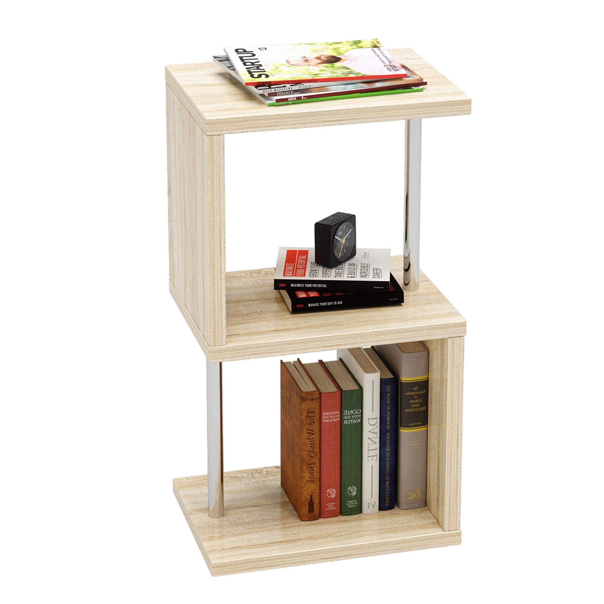Buy Bestier SShaped Bookshelf 3Tier Geometric Bookcase, Free Standing