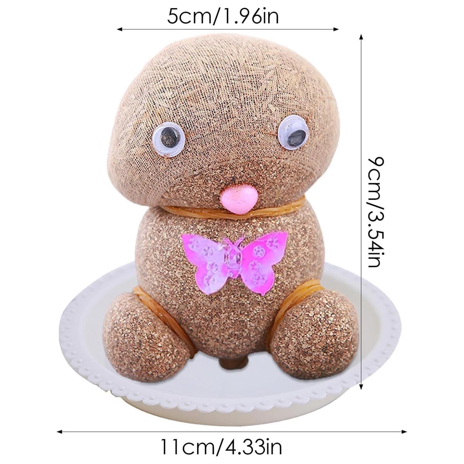 GmwyCzV 2 Piezas Planta de Muñeca con Cabeza de Hierba, Plantas Mesa Crecimiento con Bandeja, Maceta de Cabeza de Muñeca, Plantas en Maceta para Niños, Regalos de Crecimiento para Niños — view 2