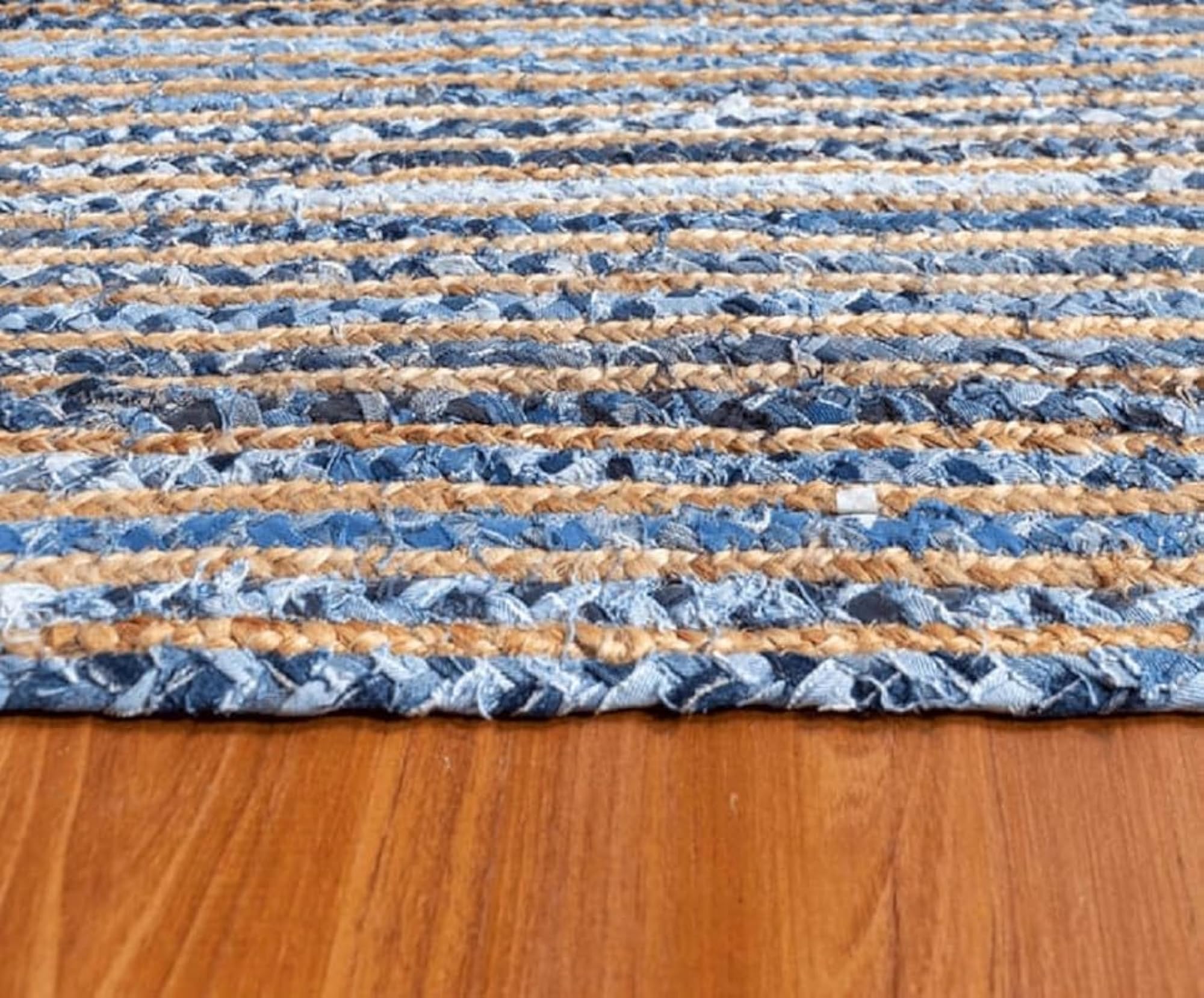 Jute Denim PATTA Runner 2X8 Feet, Modern Home Decor