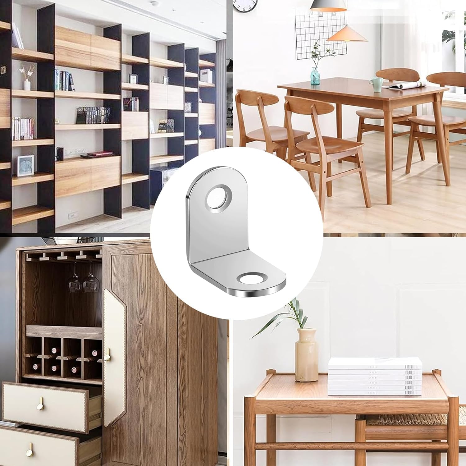 L Bracket Corner Bracket 10Pcs Metal Shelf Brackets Shelf Bracket L Brackets for Shelves Corner Brace Angle Brackets with 20 PCS Screws 0.98 x 0.98 inch for Shelves Wood Furniture Cabinet Chair Silver