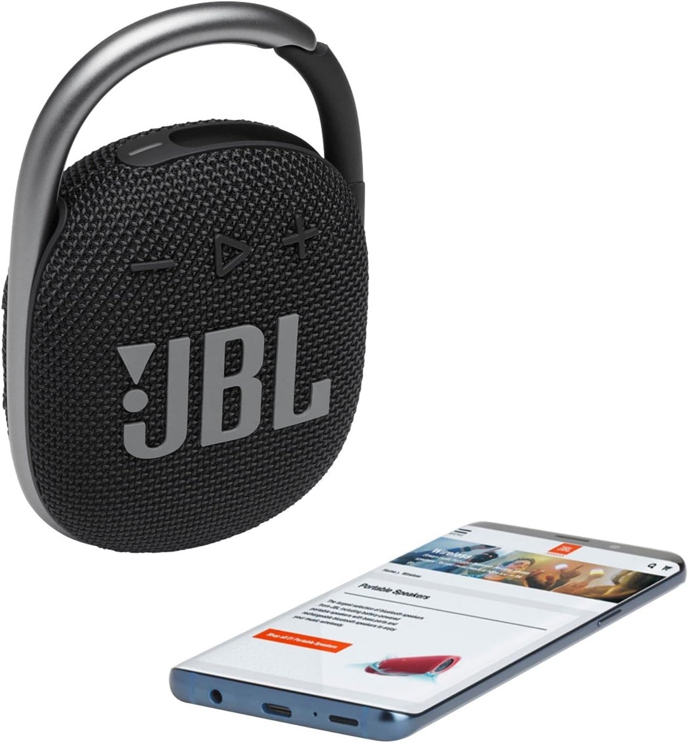 JBL Clip 4: Portable Speaker with Bluetooth, Built-in Battery, Waterproof and Dustproof Feature - Black (JBLCLIP4BLKAM) : Electronics