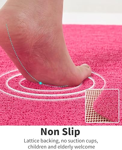 Miniatura 3 de Tapete de ducha antideslizante, cómodo tapete de baño para superficie texturizada, secado rápido, fácil limpieza, tapete de ducha para áreas