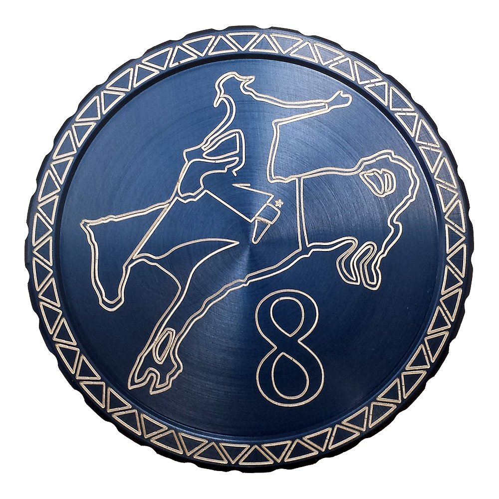 Engraved snuff lid Bronc Rider