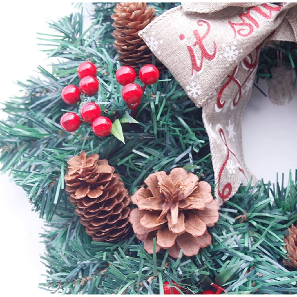 Christmas Gifts 15.7 "Ghirlanda di Natale Pigne Artificiale Corona di Natale con Simulazione Tessuto Bow Ghirland for Decorazioni for Vacanze Christmas Ornament Decoration