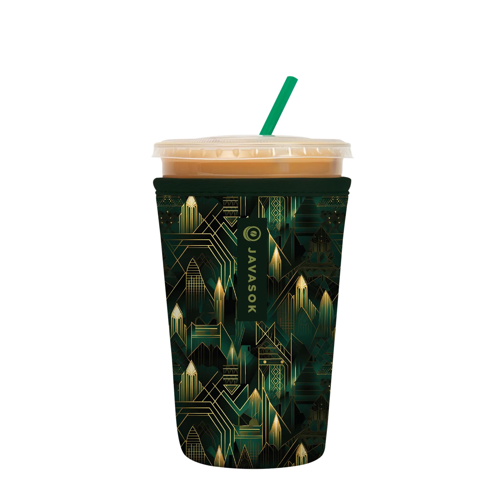 Sok It JavaSok Iced Coffee &amp; Cold Soda Insulated Neoprene Cup Sleeve (City Limits, Medium: 22-28oz)