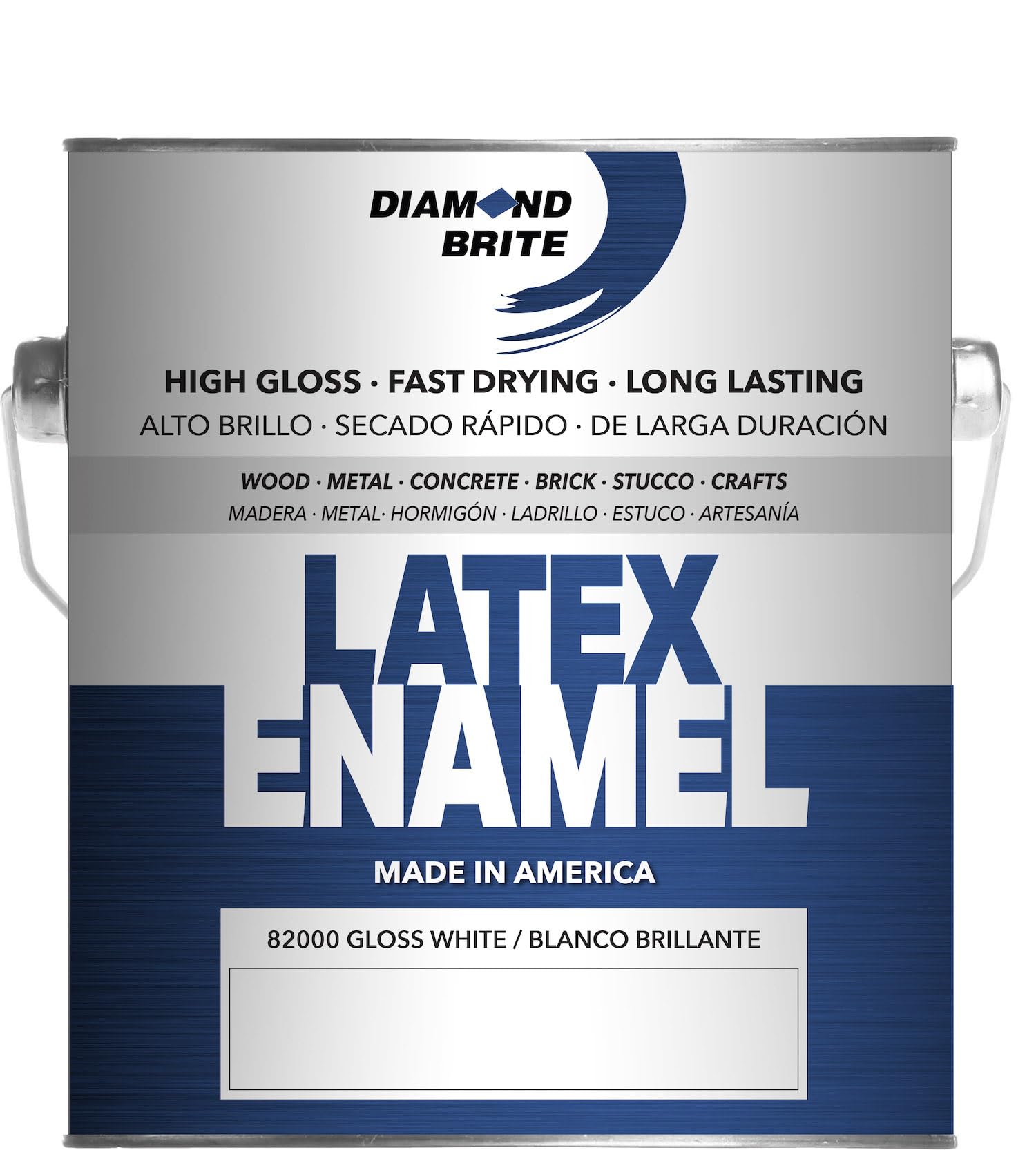 Diamond Brite Latex Gloss Enamel Paint, Gloss White, 1 Gallon, 80000-1