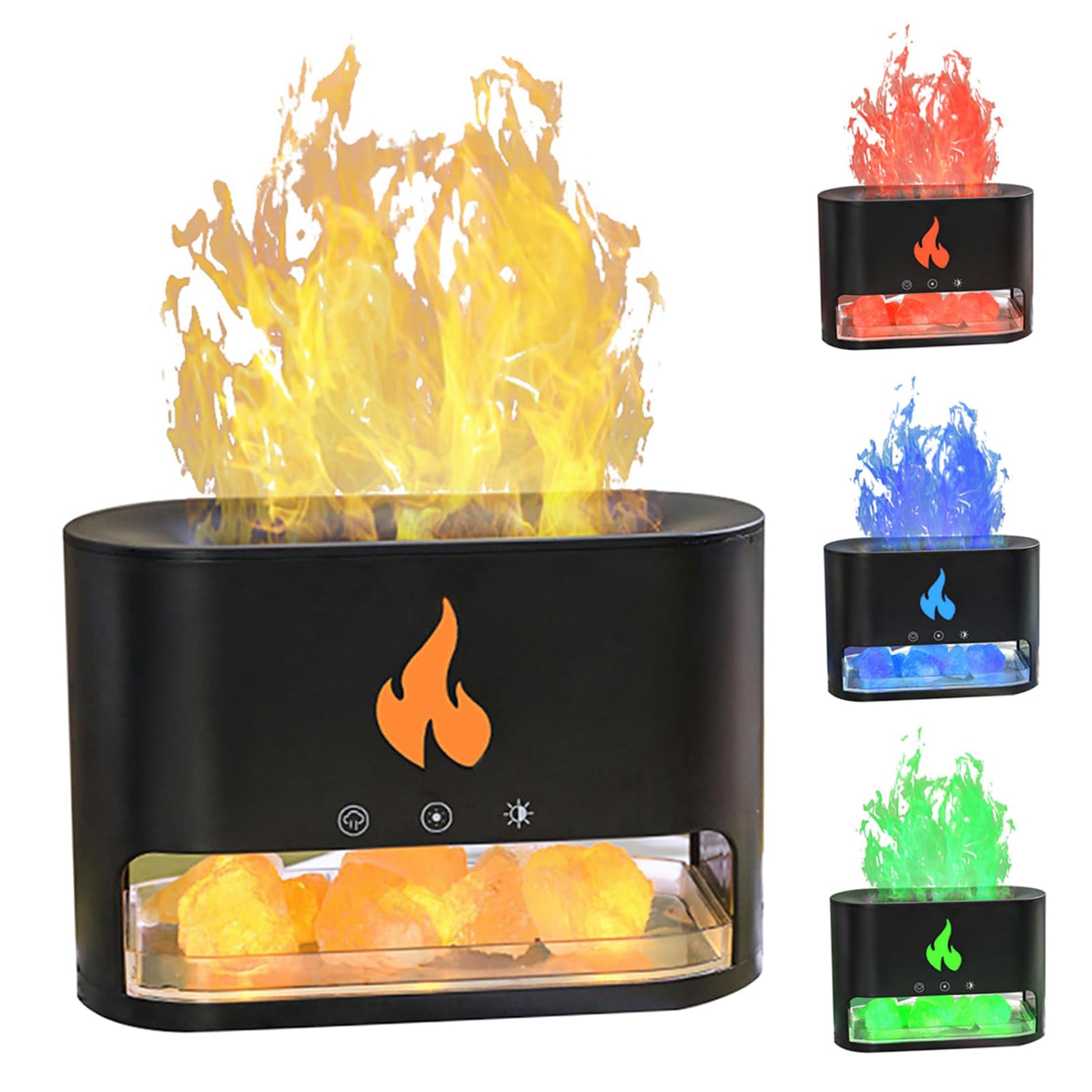 Umidificatore diffusore di oli essenziali da 250 ml, diffusore di aromaterapia con illuminazione a 4 colori e 7 sfumature di colore, umidificatore d'aria per camera da letto, ufficio domestico black