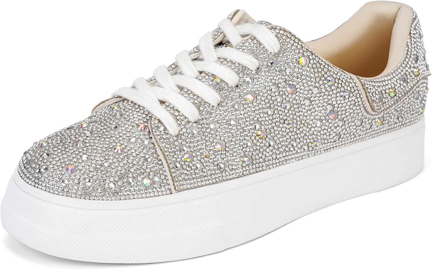 DOEYG Women Sneakers - Sparkly Rhinestone Design