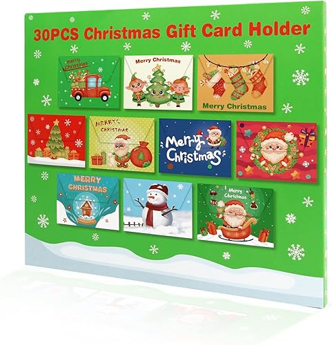 Miniatura 5 de Fancy Land Cajas para tarjetas, paquete de 30 soportes para dinero de Navidad, suministros para envolver regalos