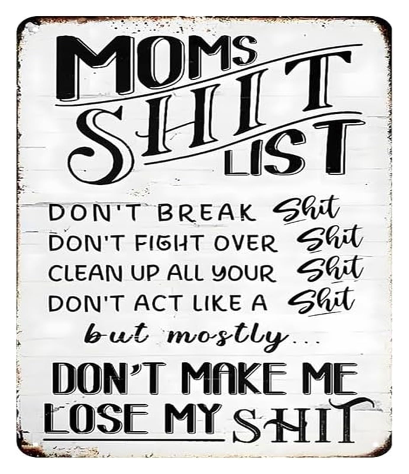 BYLSAGWHT Kitchen Metal Sign Moms To Do List Sarcastic Humor Wall Hanging For Home Bathroom Laundry Room Door Tin Plaque Gift For Mom 8 X 12 inch