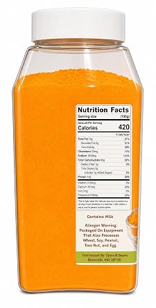Cheddar Cheese Powder 1 lb | Cheddar Cheese Seasoning & Sauce Mix | Popcorn, Pretzels, Fries, Pasta, Snacks & Dips | Shaker & Easy Pour Tops Included | Dasher's Spice & Beans